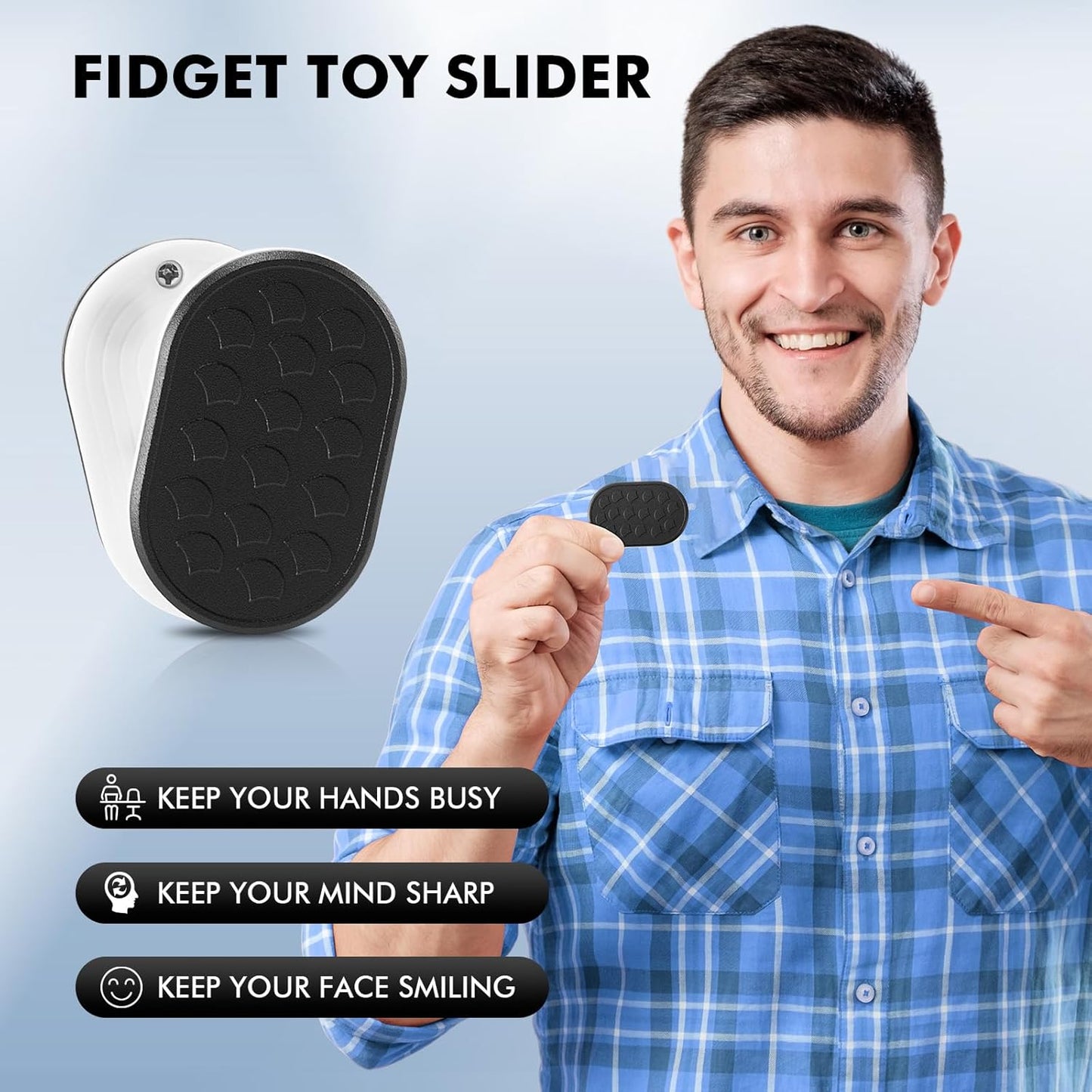 Metal Fidget Slider Toy: Metal Poker Fidget Slider, Magnetic Oval EDC Fidget Toys for Adults, Magnetic Metal Clicker for Relieving Stress Anxiety, Push Card, Office Coin