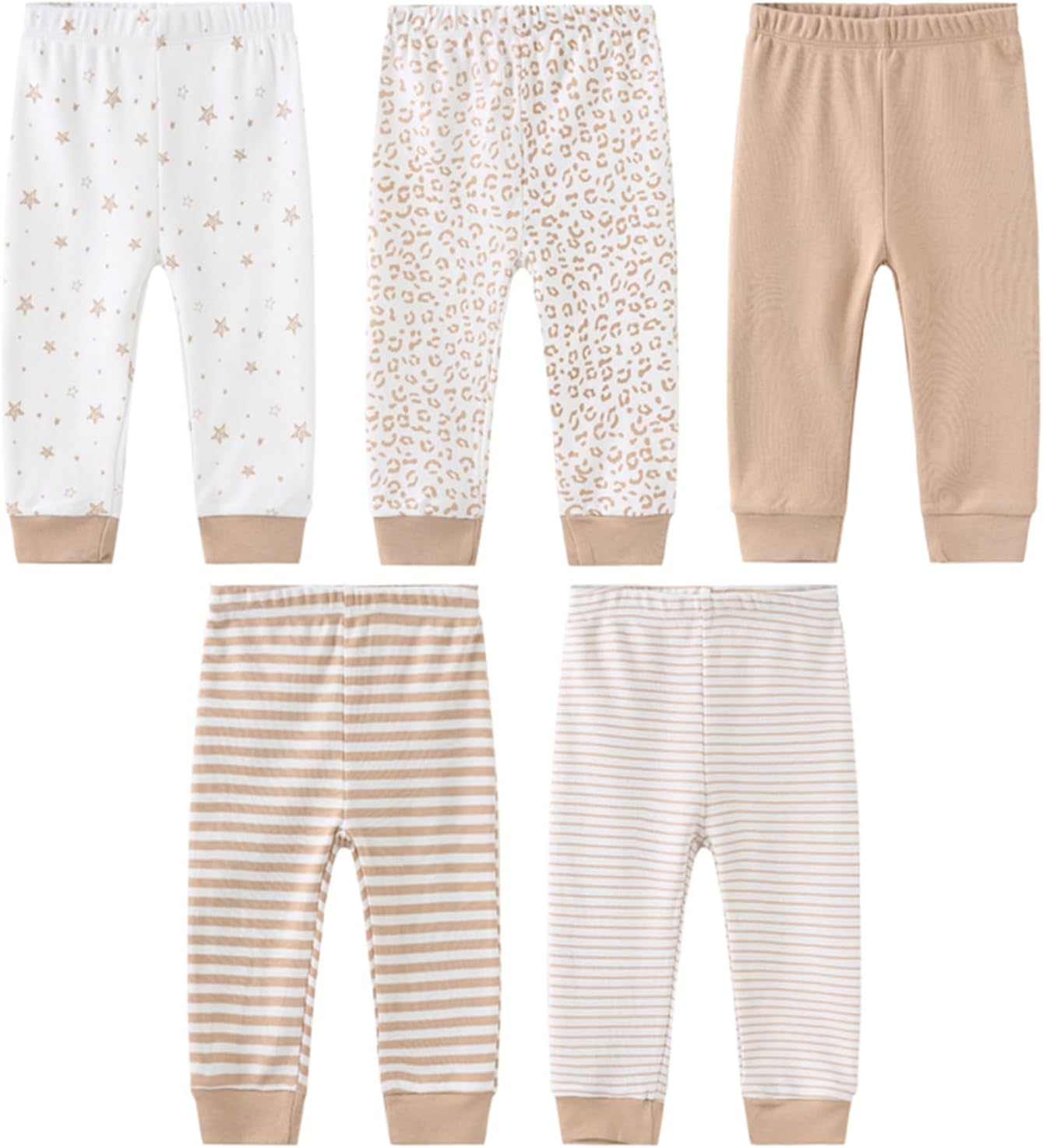 Unisex Baby Boy Girl Pants Sets Cotton Soft Infants Bottoms Casual 5 Pack 0-12 Month Babies' Leggings