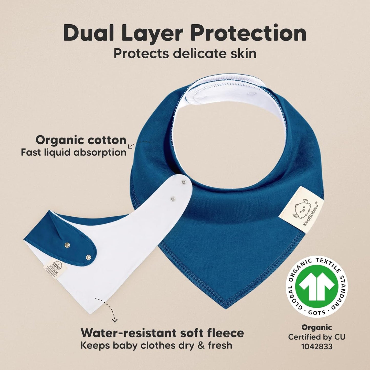 10-Pack Organic Baby Bandana Bibs for Girls - Super Absorbent Triangle Baby Bibs for Drooling and Teething Infant, 100% Cotton Extra Soft for Newborn, Infant 0-36 Months (Brave)