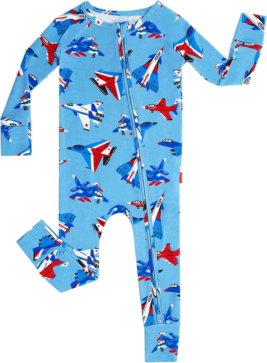 Baby One-Piece Romper Footless Bamboo Viscose Pajamas Sleepers for Baby Boys and Girls