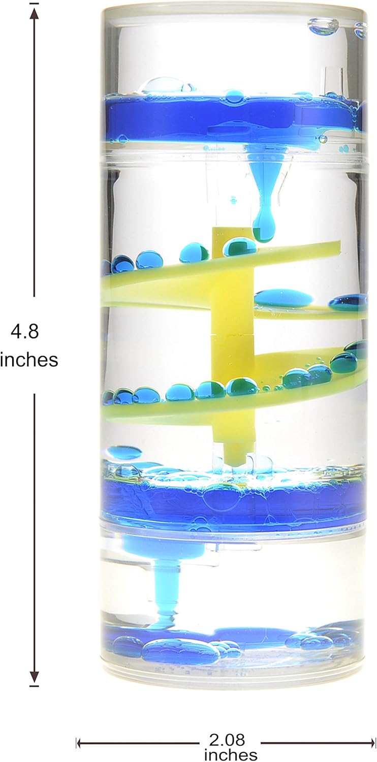 PowerTRC Cylinder Liquid Motion Bubbler Tube | Liquid Sensory Toy Timer | Calm and Relaxing Fidget Office Desk Toy | Helps with Anxiety, Austism, ADHD