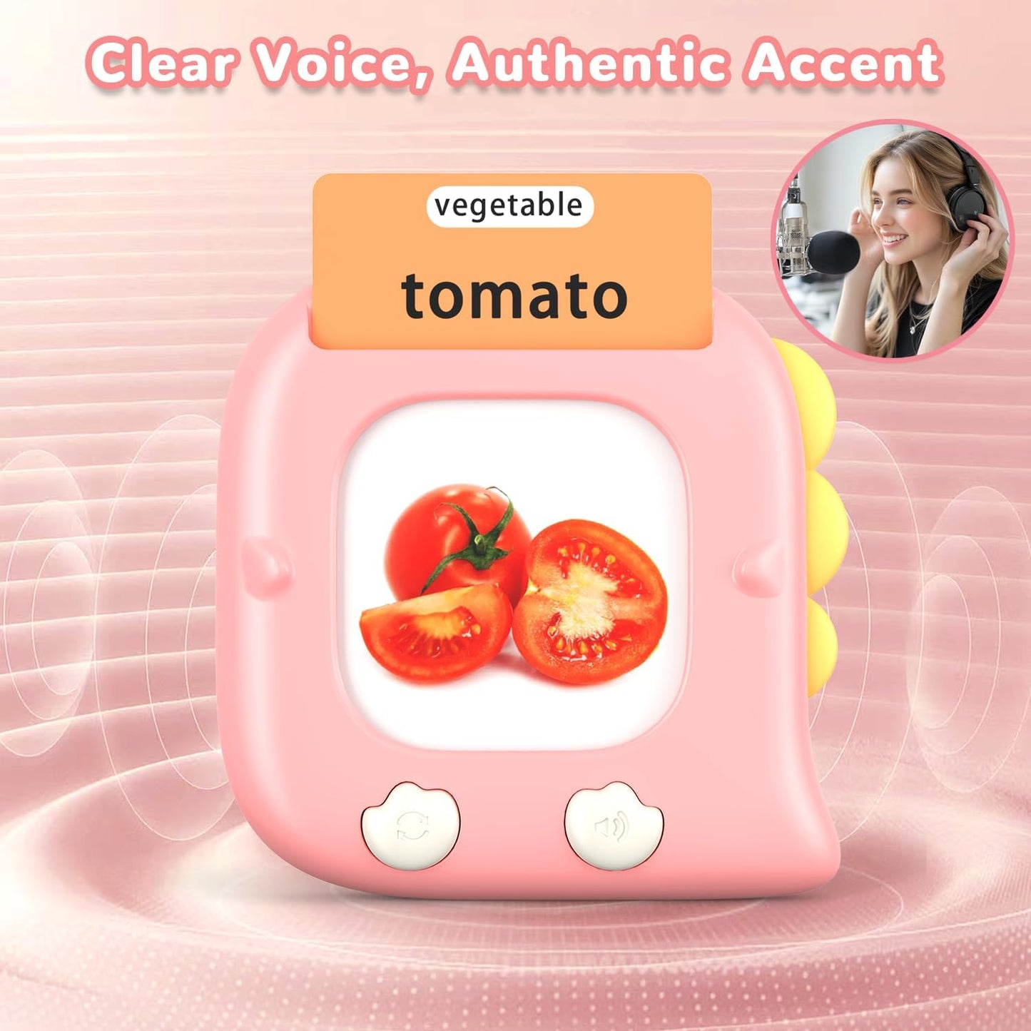 Kidzdo Toddler Talking Flash Cards with 560 Sight Word, Christmas Birthday Gifts for Ages 2-6 Girls, Autism Sensory Toys, Montessori Speech Therapy Learning Toys for 2 3 4 5 6 Year Old Kids, Pink