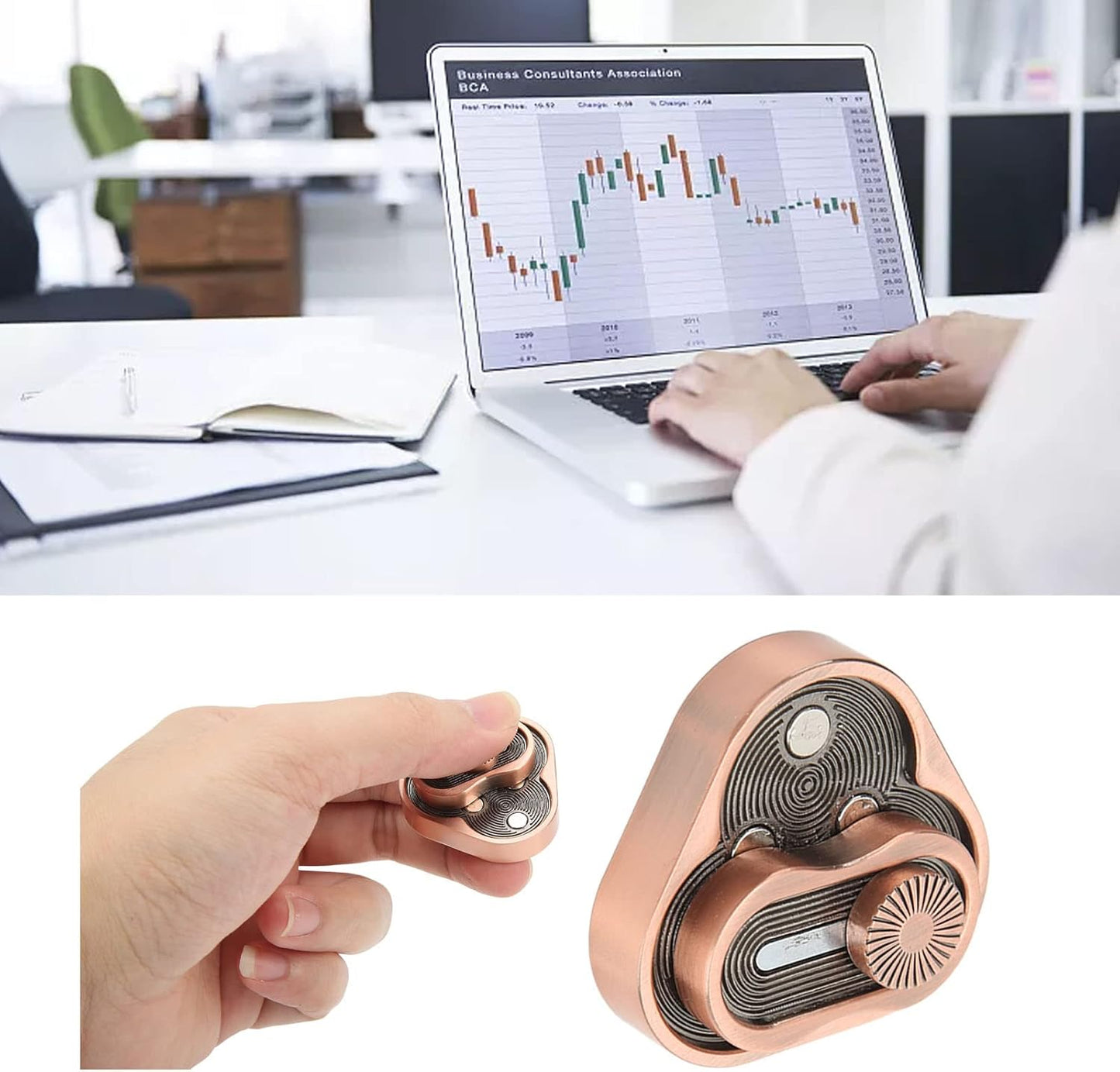 Rotation Fidget Slider, Tricyclic EDC Magnetic Metal Fidget for Adult Durable Dual Slider Anxiety Stress Relief Toys ADHD Autism Sensory Toys Funny Desk Toys Gifts for Man