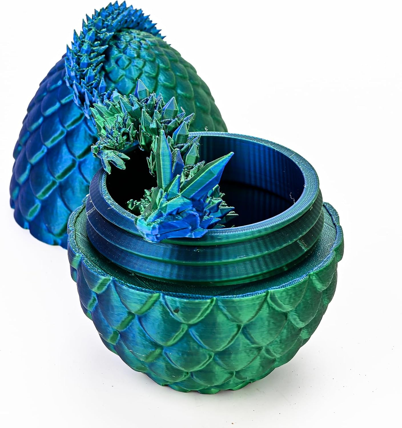 12inch Dragon Egg, Year of The Dragon, 3D Printed Dragon, Executive Desk Toys, Articulated Dragon, Fidget Toys Gifts for Adults Graduates Students Teachers (Green)