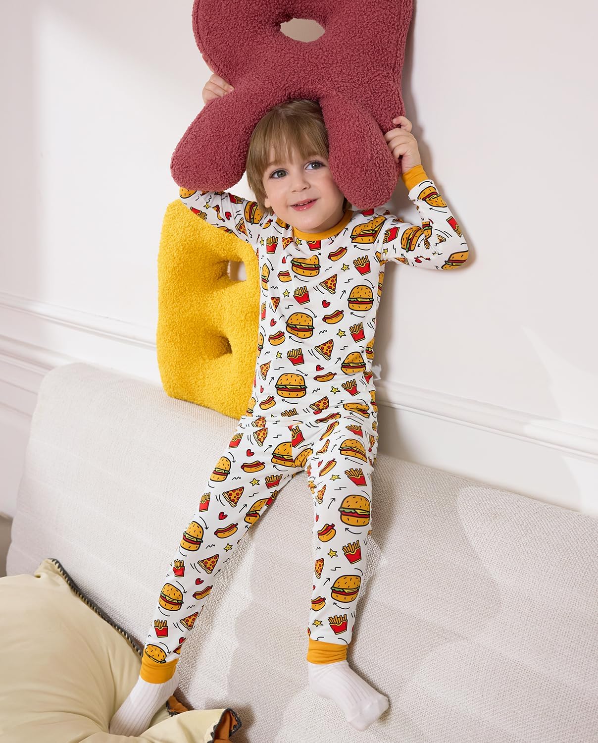 Bamboo Viscose Toddler Pajamas Boys Girls Baby 12M-8Y Pjs Sets Kids 2pcs Snug fit Long-Sleeve Sleepwear