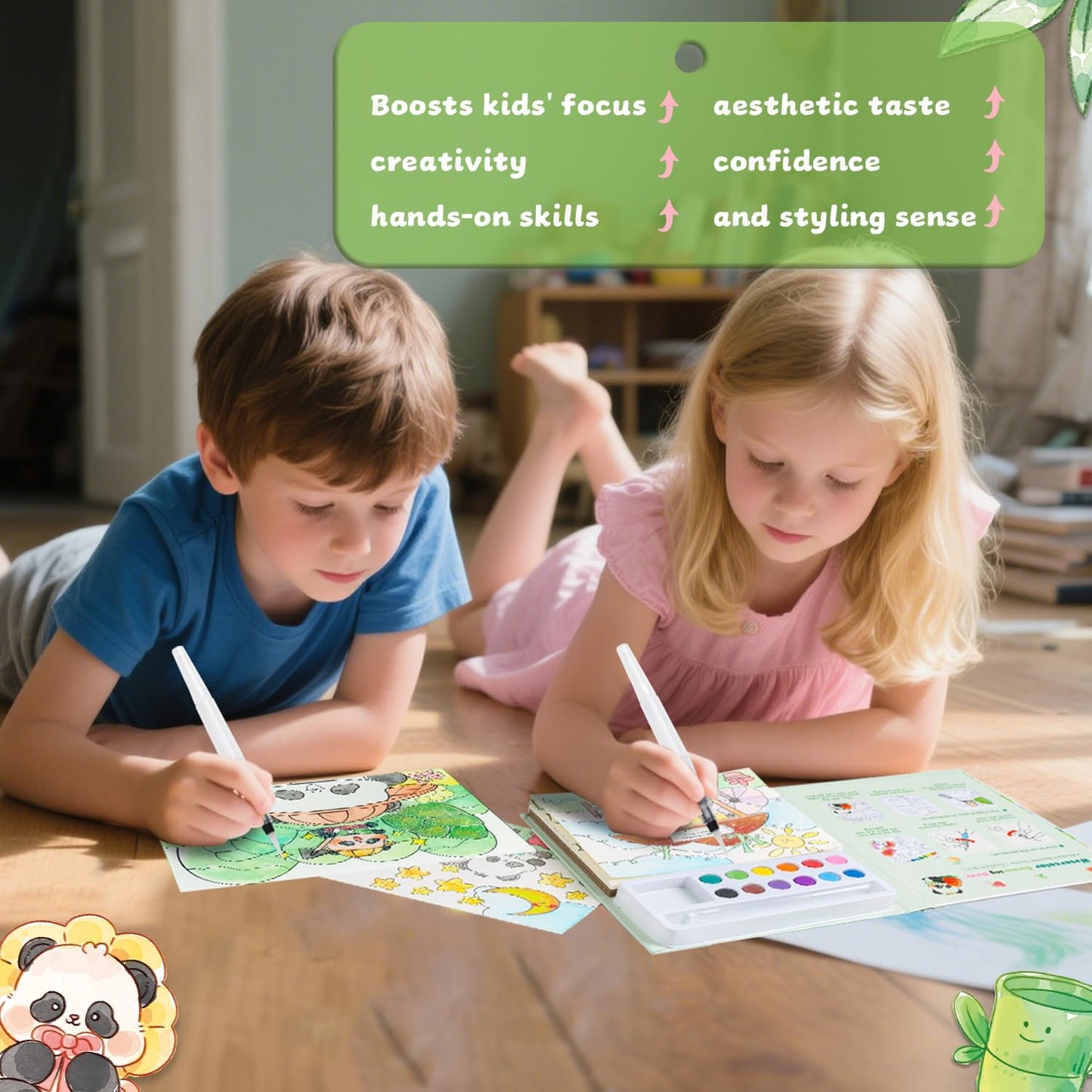 Paint with Water Coloring Books for Kids Ages 3-5, 4-8 – Cute Coloring Book for Teens,Arts and Crafts for Kids Ages 3 4 5 6 7 8+, Birthday Gift Toys for Girls Boys,Travel Toys-Panda
