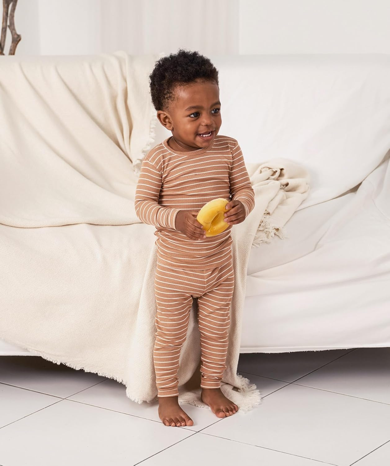 AVAUMA Stripe Pattern Baby Boys Girls Pajama Set Kids Toddler Snug fit Ribbed Sleepwear pjs for Daily Life Style