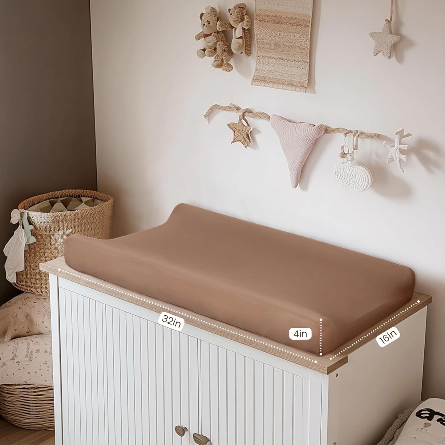 Konssy 2 Pack Stretchy Changing Pad Covers for Girl, Boy, Silky Soft Changing Table Cover, Breathable Baby Nursery Diaper Chang Pad Sheets (Autumn Bloom,Clay)