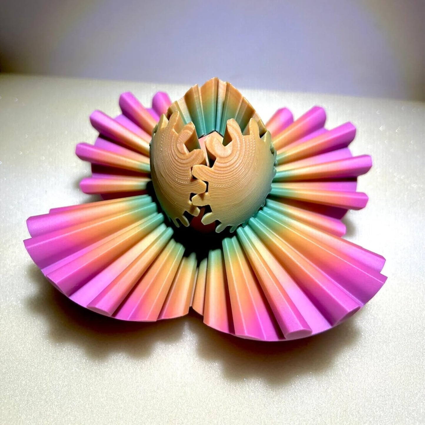 Gear Ball for ADHD 3D Printed Gear Ball Steampunk Whirling Wonder Fidget Toy Gearsphere Gear Ball for Stress and Anxiety Relaxing Fidget Ball Ideal for Sensory Needs and Autism (Candy)