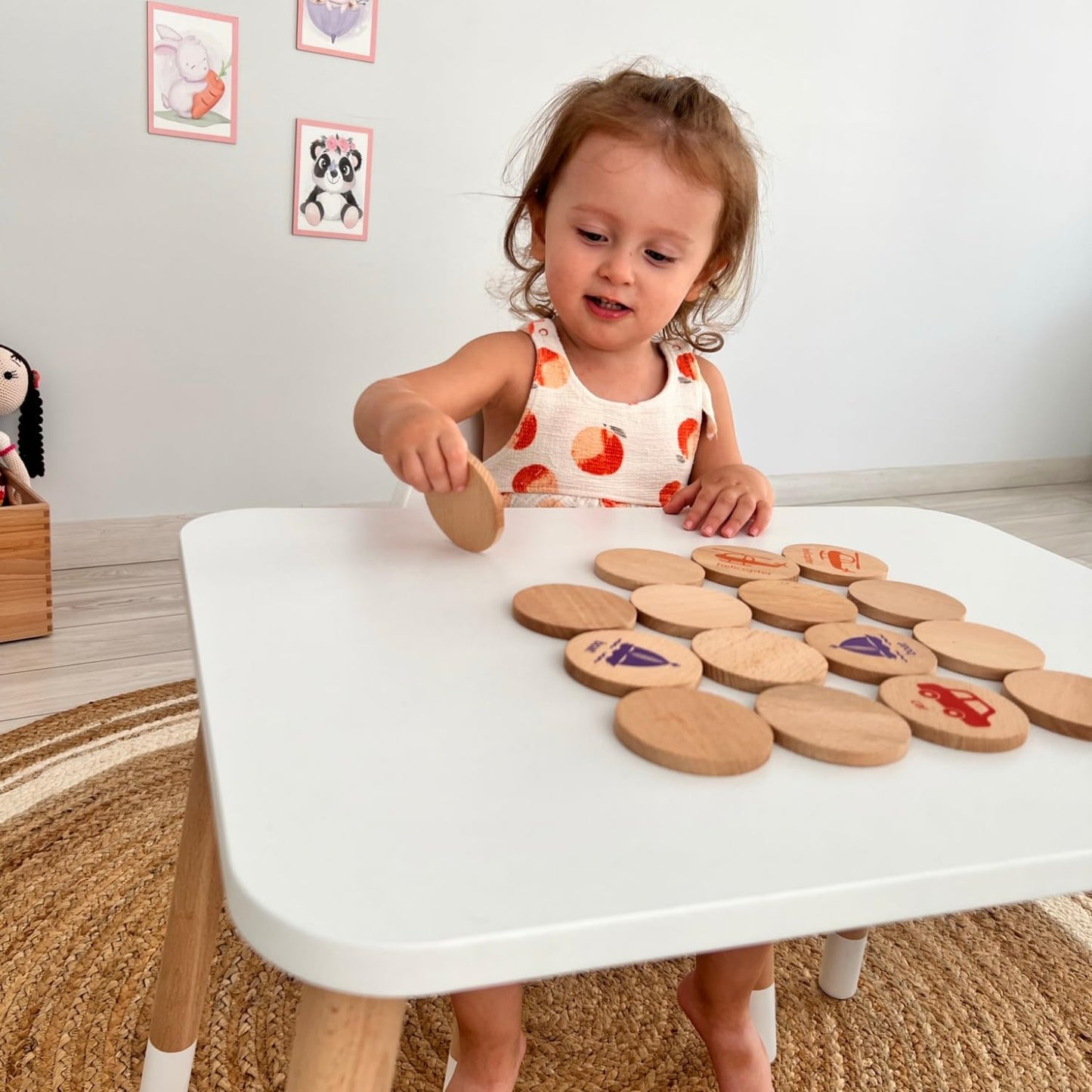 bee smart Wooden Memory Game - Matching Memory Game for Kids 3 and Up, 16Pcs | Educational Toy for Preschool Toddlers Board Games (Animals)