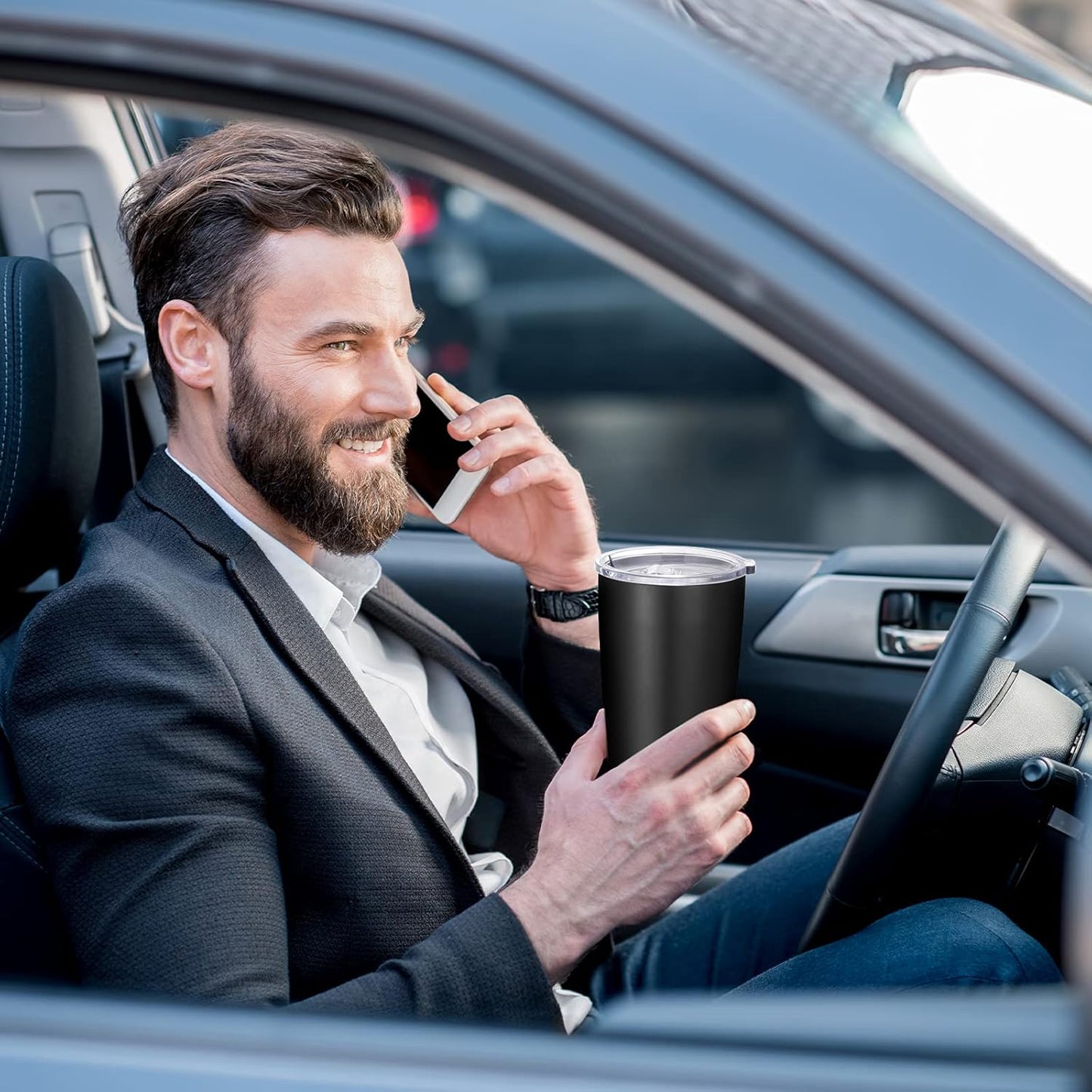 VEGOND 20oz Tumbler Bulk with Lid and Straw 12 Pack, Stainless Steel Vacuum Insulated Tumbler, Double Wall Coffee Cup Travel Mug, Black