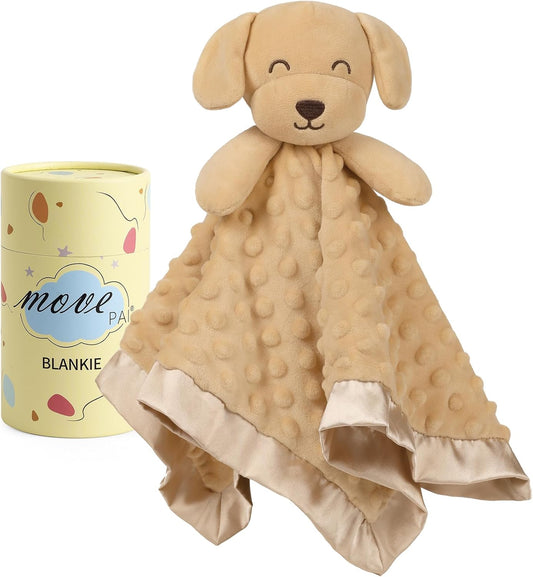 Loveys for Babies, Soft Dog Baby Security Blanket Lovies for Babies, Stuffed Animals Blankie for Newborn Infant with Baby Snuggle Toy, Boys Gilrs Gifts Unisex Puppy Security Blanket 16 Inch