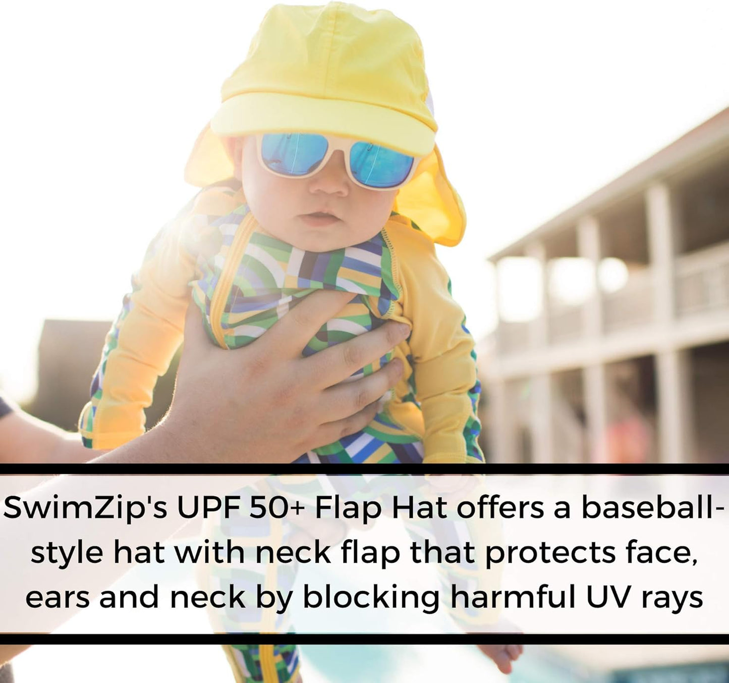 SwimZip Sun Hat with Neck Flap | UPF 50+ Protection for Baby, Toddler, and Kids