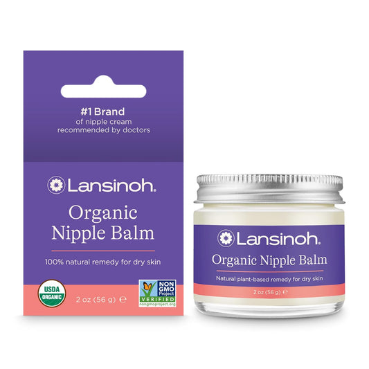 Lansinoh Organic Nipple Butter, Nipple Cream Safe for Breastfeeding Baby, Postpartum Essentials for Mom, 2 Ounces