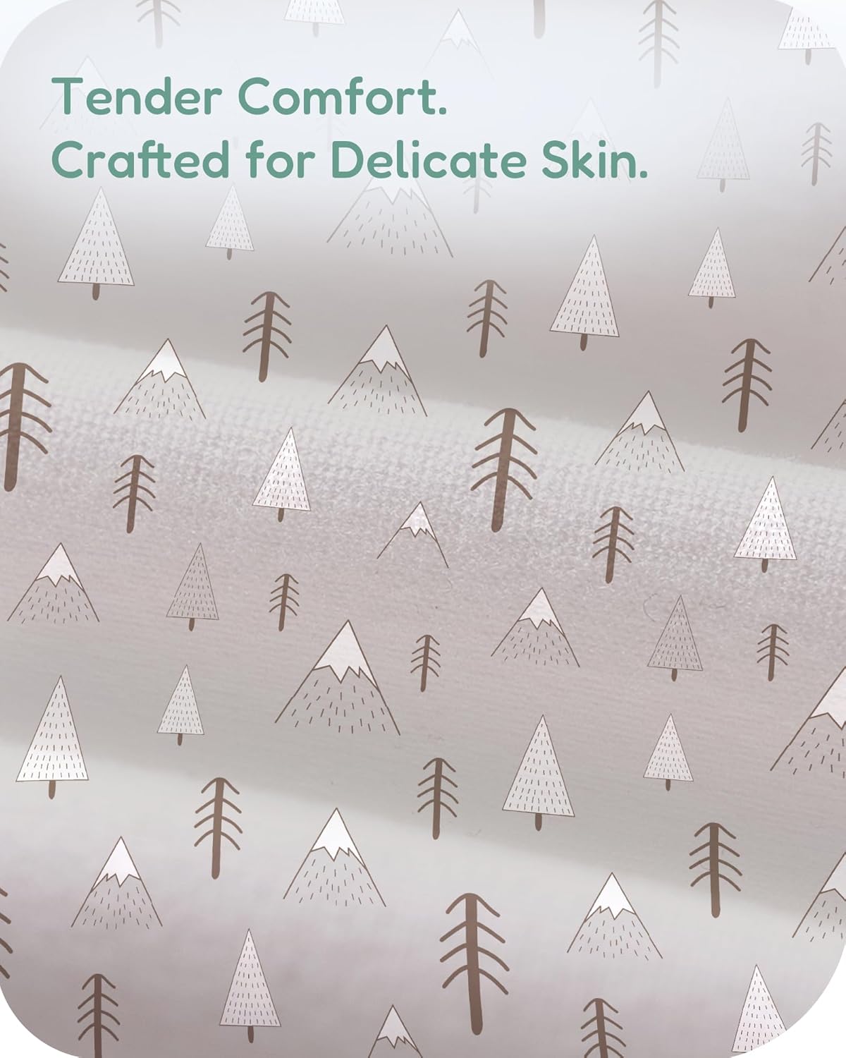 Pack and Play Sheets Fitted, Grey Woodland Animal Design, Ultra Soft, Hypoallergenic, 2 Pack for Baby Boys