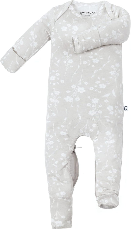 GUNAMUNA Unisex Baby Toddler Ultra-Soft Convertible Pajama, Footie or Romper Sleeper with Diaper Zipper, Newborn to 24 Months