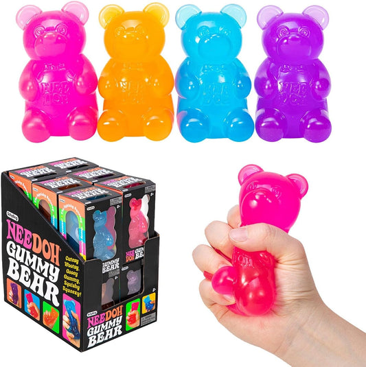Schylling NeeDoh Gummy Bear - Sensory Fidget Toy - Assorted Colors - Ages 3 to Adult (Pack of 1)