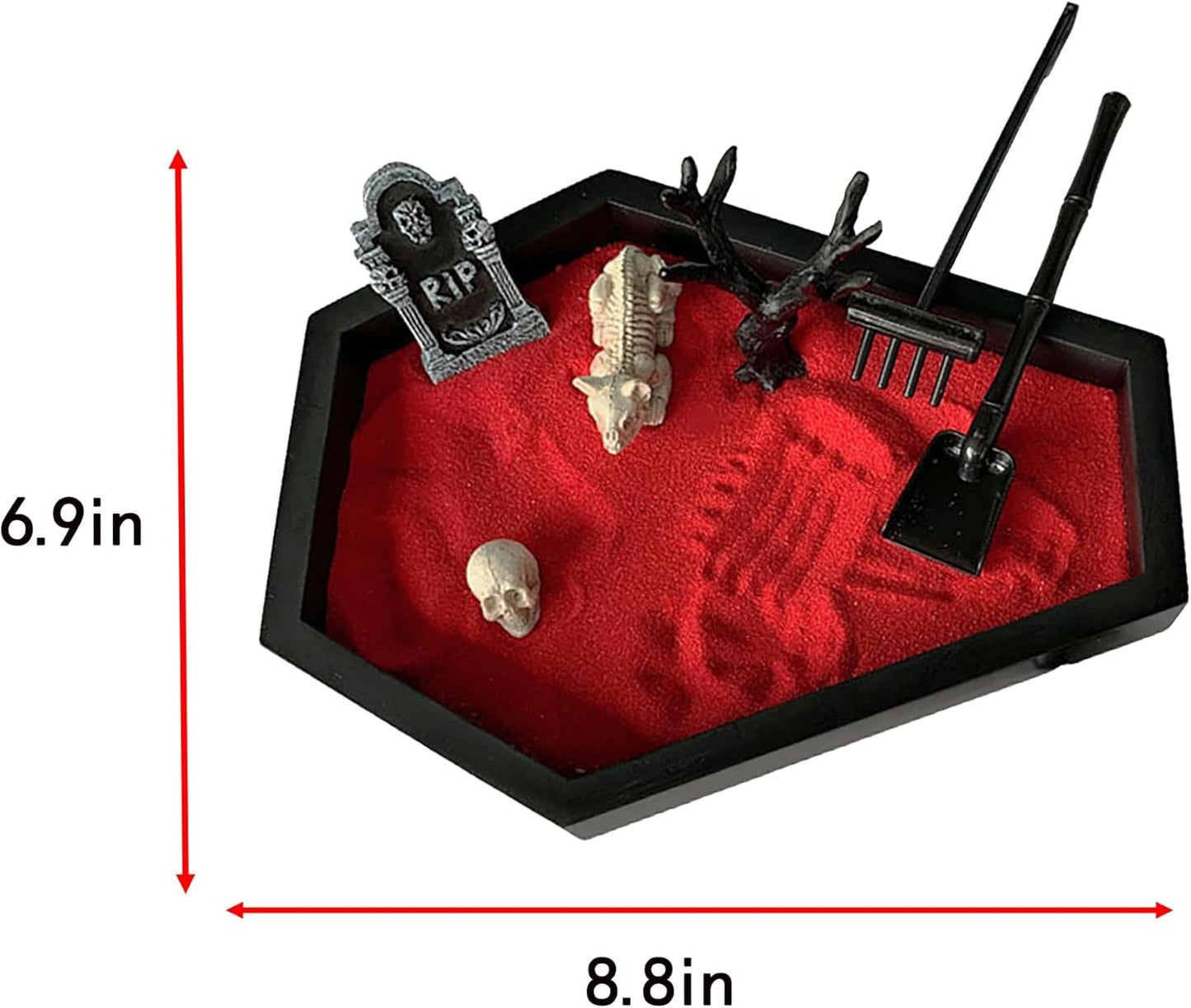 Halloween Office Decorations Coffin Zen Garden Kit for Desk Gothic Decor