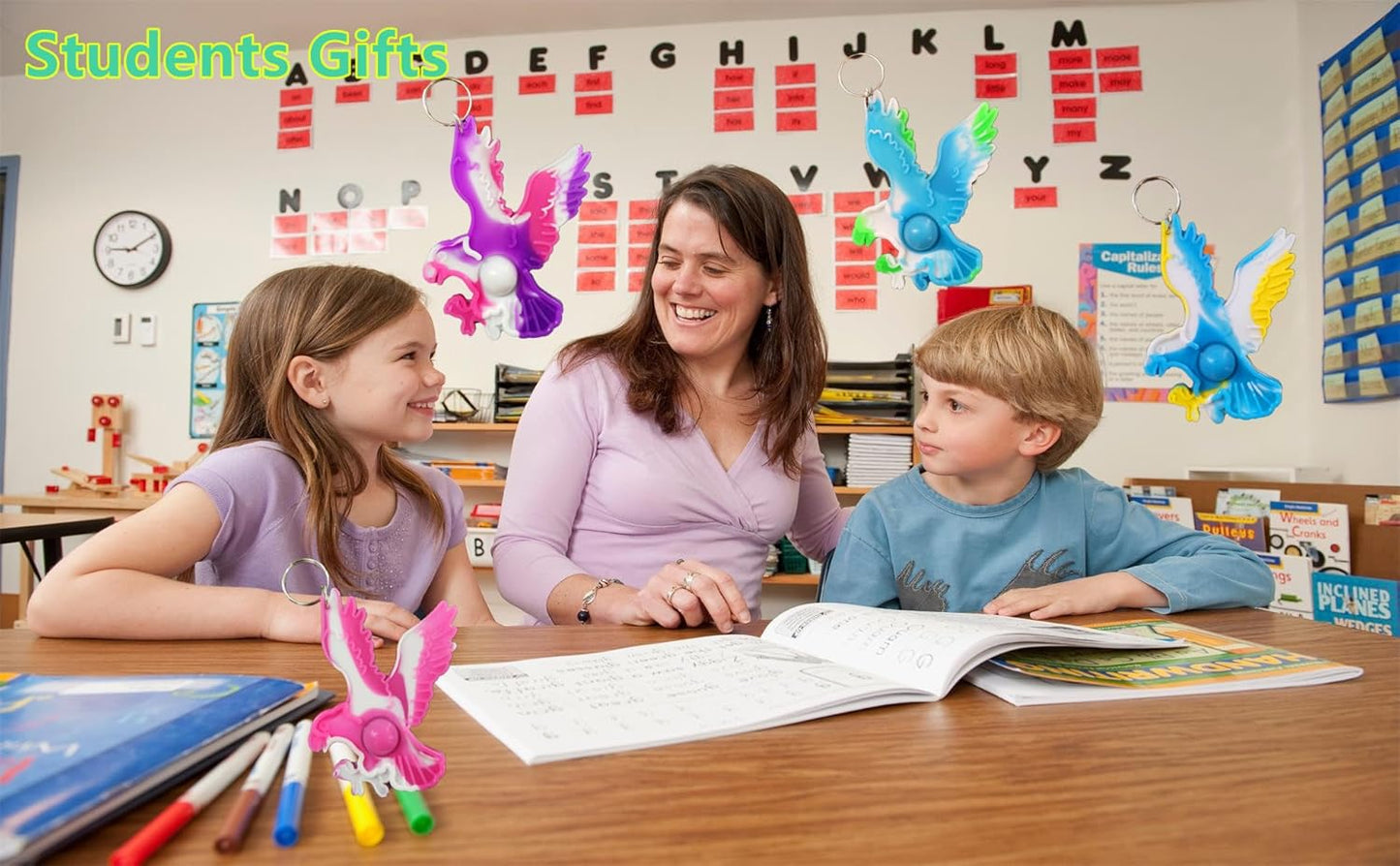 24 Packs Bulk Mini pop Fidget Keychain , Birthday for Boys and Girls Kids Party Favors Supplies and Classroom Student Prize