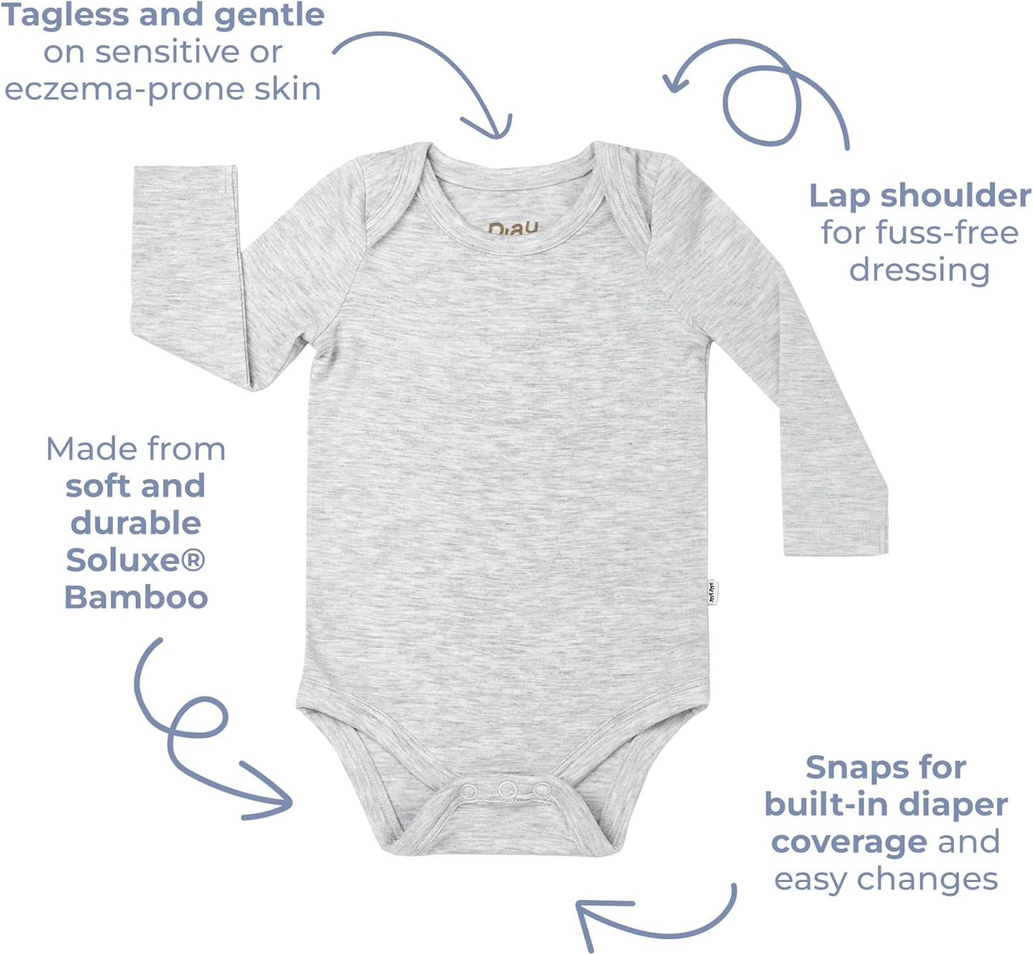 Little Sleepies Long Sleeve Bodysuit for Baby Girls & Boys, Soft Viscose from Bamboo One Piece, Baby Clothes (Newborn to 2Y)