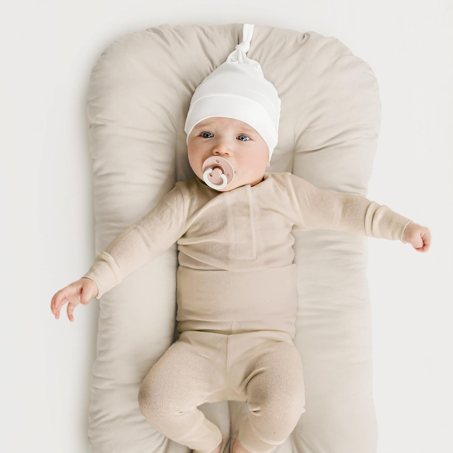 Konssy 6 Pack Baby Newborn Hats Set Knot Beanie Hats Soft for Infant Baby Girls Boys Caps 0-6 Months