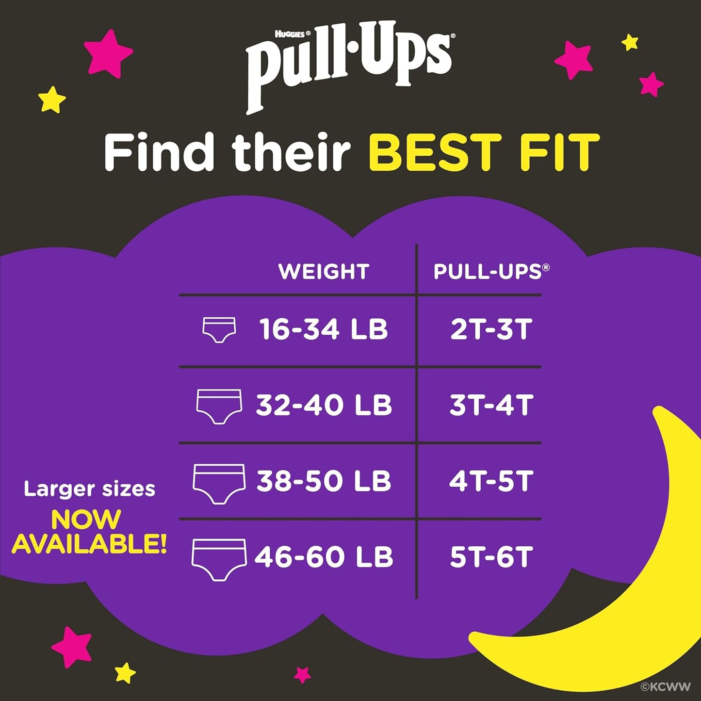 Pull-Ups Girls' Night-Time Potty Training Pants, Size 5T-6T Overnight Training Underwear (46-60 lbs), 44 Ct