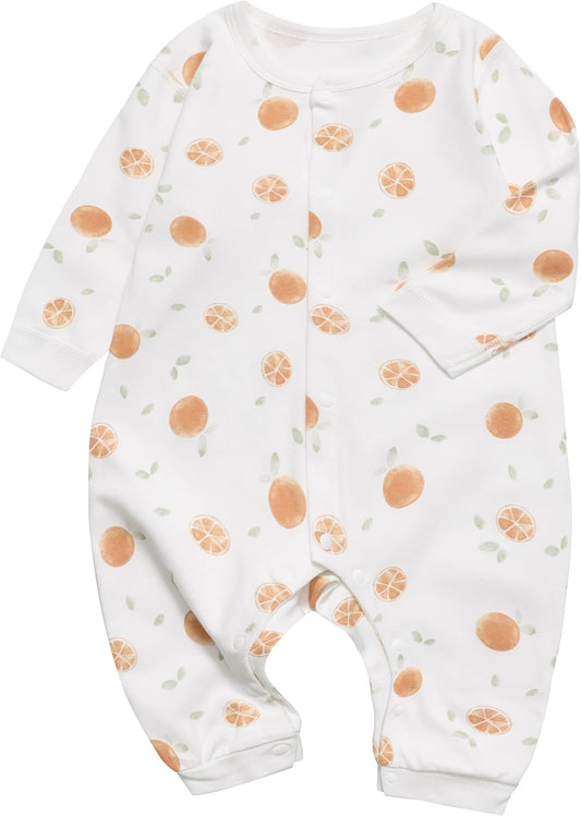 100% Organic Cotton Soft 3-24 Months Baby Romper Jumpsuits for Boys and Girls Unisex Long Sleeve