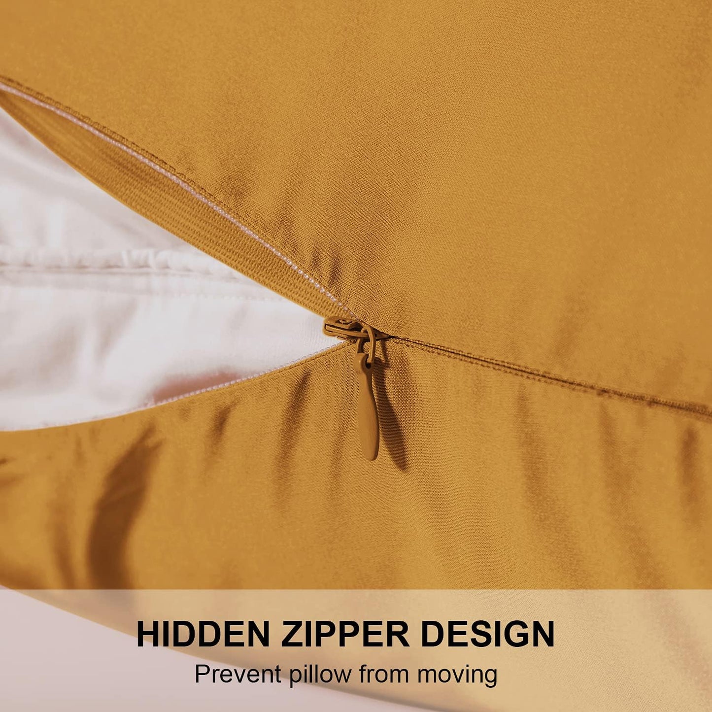 SIYUAN Mulberry Silk Pillowcase for Hair and Skin, Standard Size Cooling Silk Pillow Case with Hidden Zipper, Allergen Proof Dual Sides Soft Breathable Smooth Silk Pillow Cover for Women, Golden