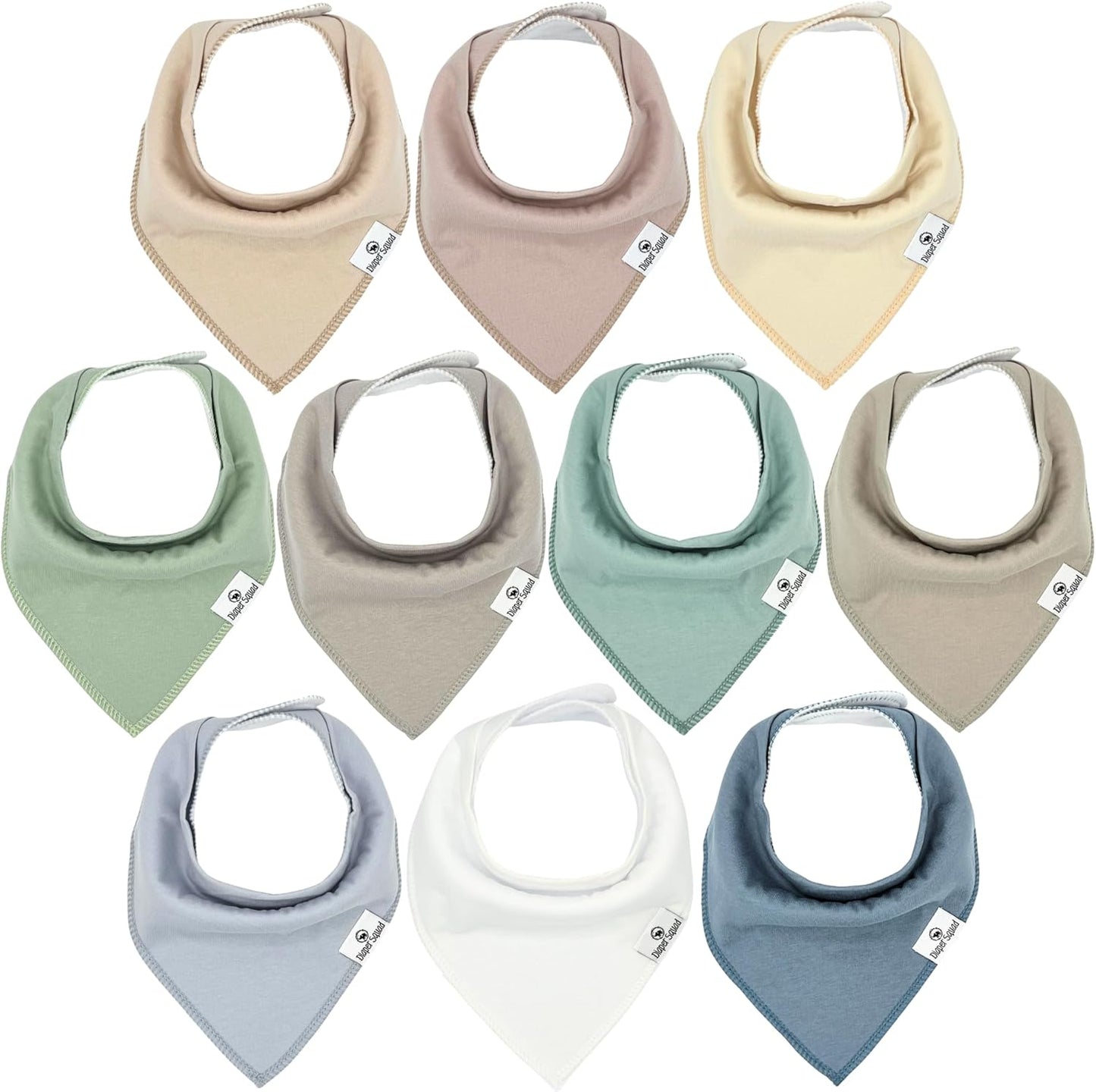 DiaperSquad's Baby Bibs for Drooling and Teething, Bibs for Boys, Baby Girl - Solid Cotton Baby Drool Bibs