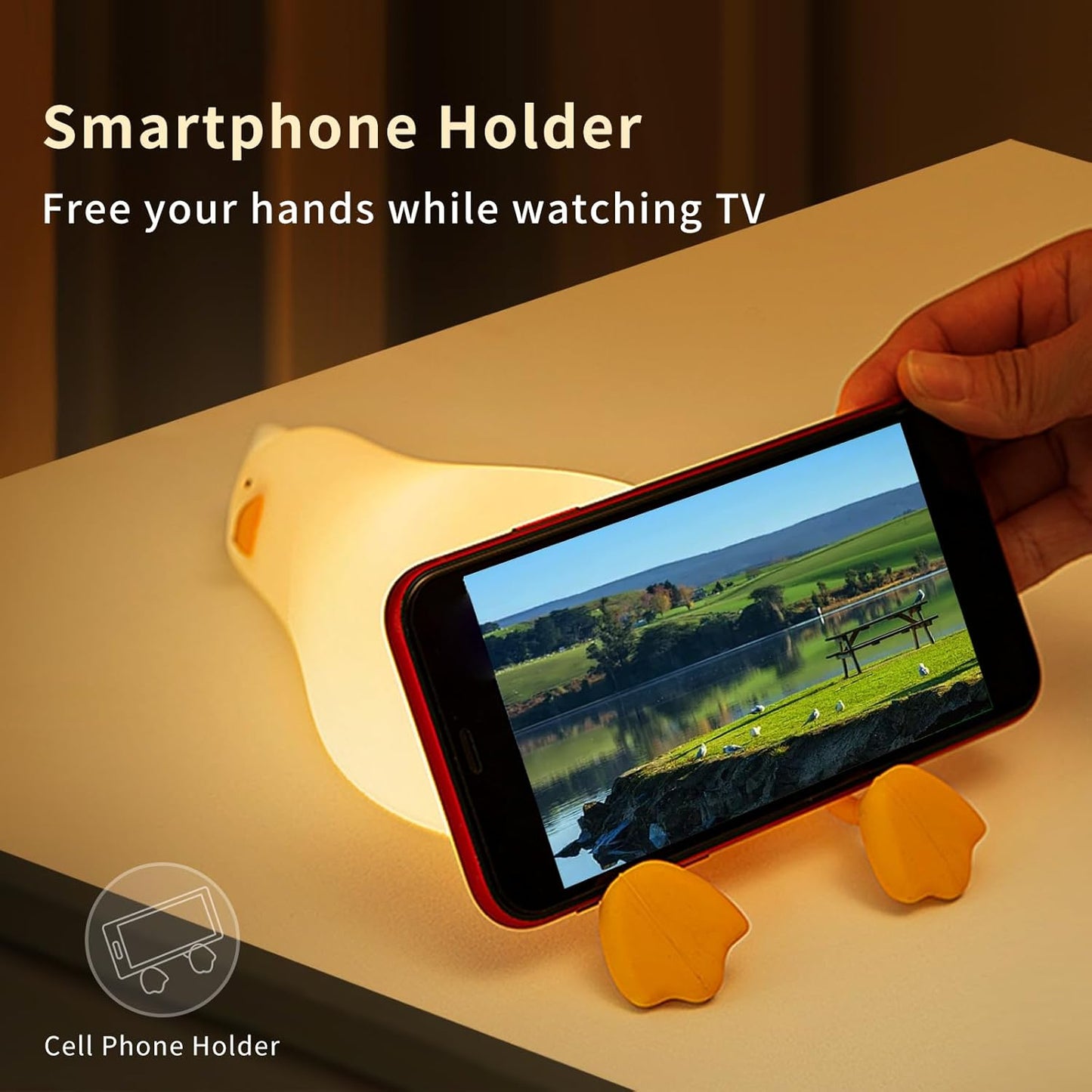 Squishy Night Light, Lying Flat Duck Night Light, Travel Nightlight, 3 Level Dimmable Nursery, Rechargeable Bedside Touch Lamp for Breastfeeding Toddler Baby Kids Decor