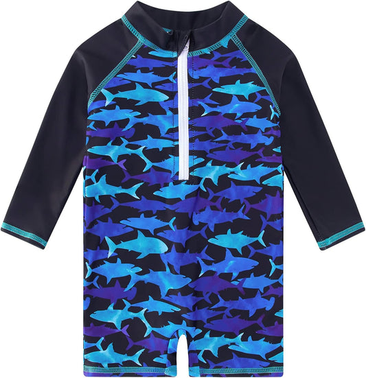 Funnycokid Baby Swimsuit Boy Toddler Bathing Suit Rash Guard UPF 50+ Swimwear 6 Months-4T