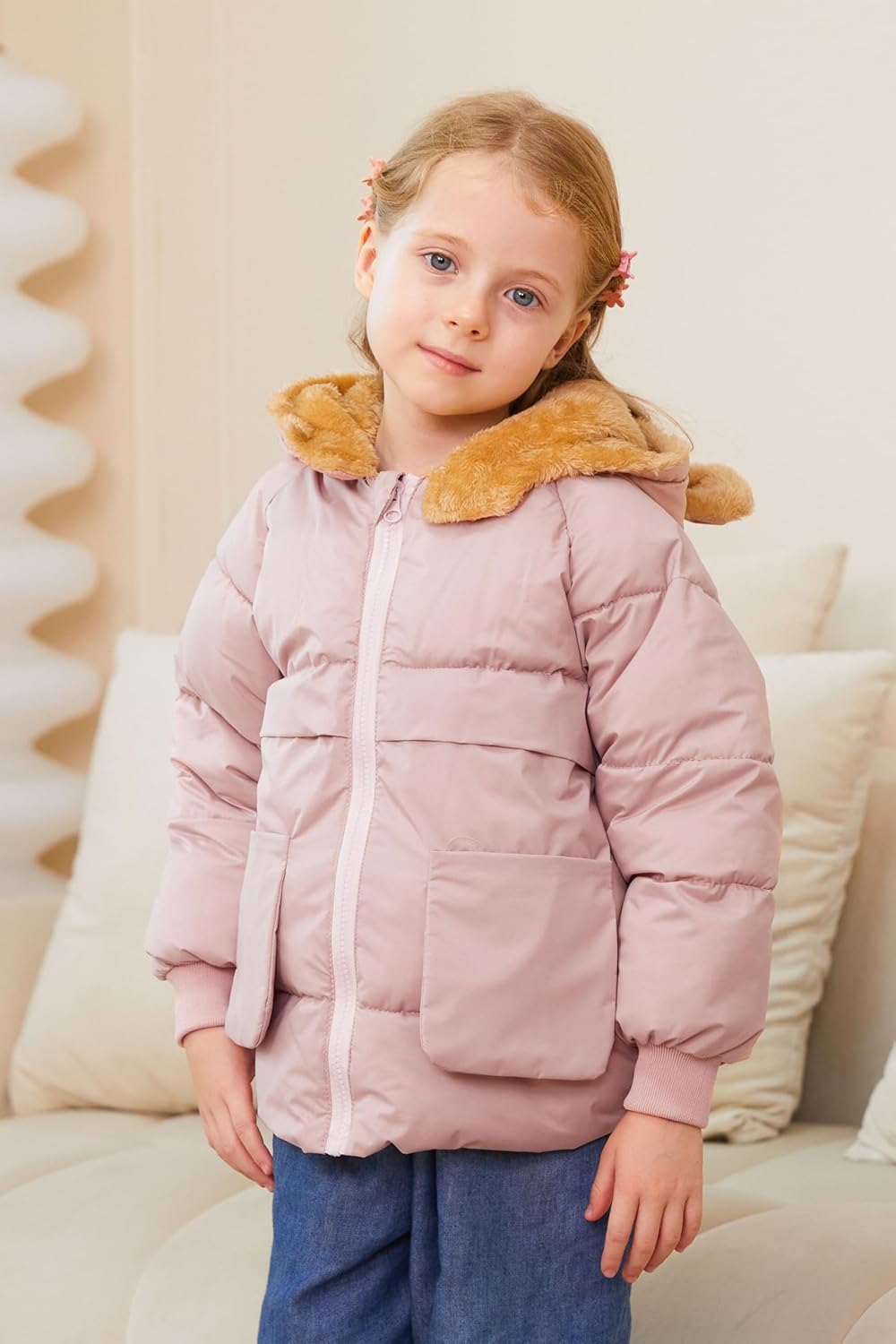TUONROAD Baby Girls Coats for 6 Months-5 Years Toddlers Boy Winter Jacket Warm Bear Hooded Outdoor Coats Size 5