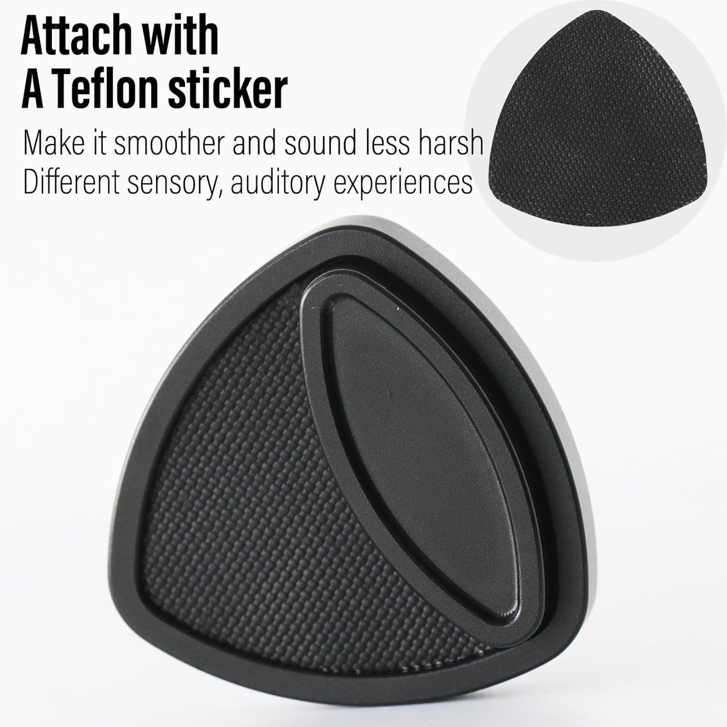 FREELOVE Pivot Magnetic Fidget Slider, Metal Worry Coin Haptic Clicker for Adults, Triangle Rotation Kinetic Toy Mechanical Sound EDC, Autism Sensory ADHD Anxiety Focus Meditation (Aluminum Black)