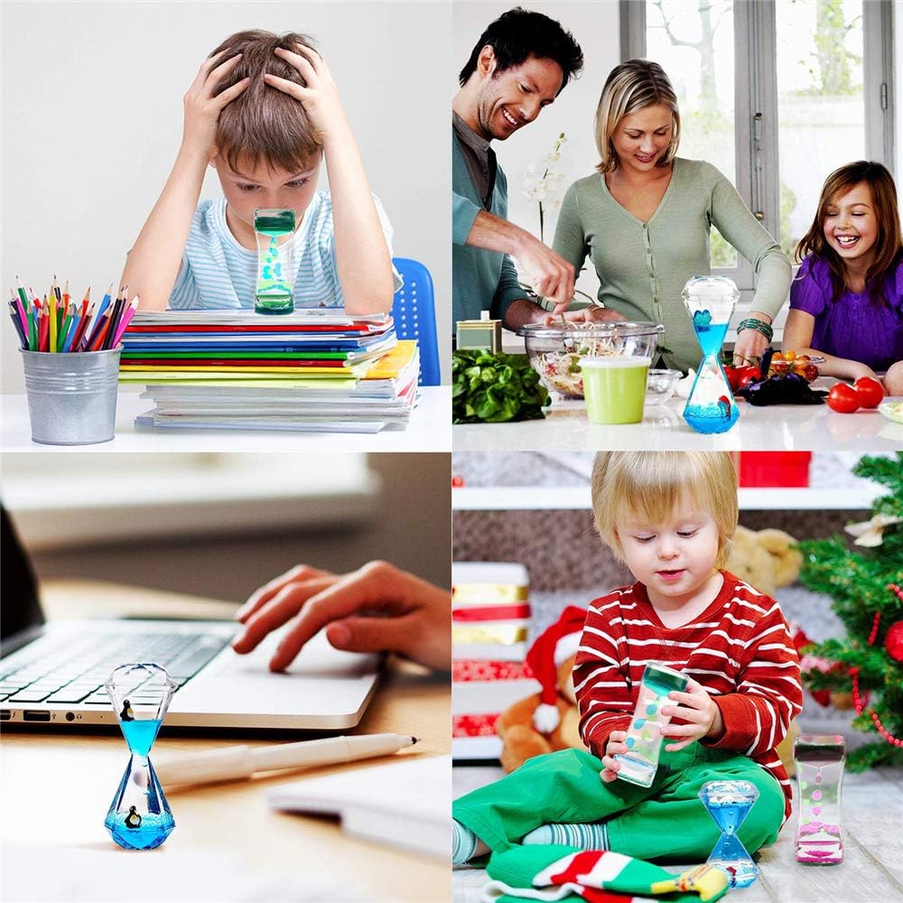 Liquid Motion Bubbler Timer 3 Pack Colorful Marine organism Theme Hourglass Timer Sensory Toys Children Activity Toys Calm Relaxing Desk Toys Anxiety Toys Autism Toys ADHD Fidget Toys