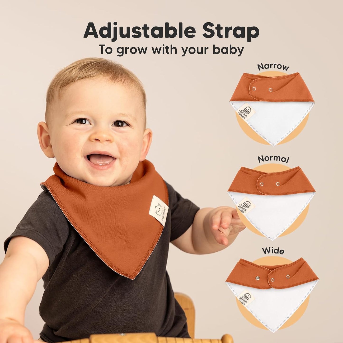 8-Pack Organic Baby Bandana Bibs for Boys, Girls - Super Absorbent Triangle Baby Bibs for Drooling and Teething Infant, 100% Cotton Extra Soft for Newborn, Infant 0-36 Months (Thunder)