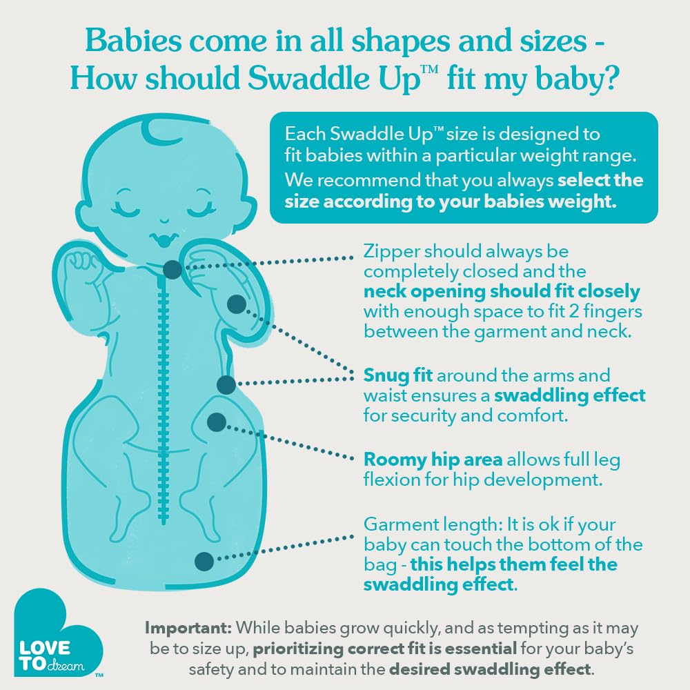Love to Dream Swaddle UP, Sleep Sack 0-3 Months, Self-Soothing, Improves Sleep, Snug Fit Helps Calm Startle Reflex, Baby Essentials Must Haves Newborn, 1.0 TOG, 8-13 lbs, Oatmeal