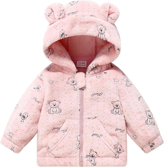 Toddler Fleece Jacket Baby Winter Coat Newborn Girl Hoodie Infant Boy Clothes 3T