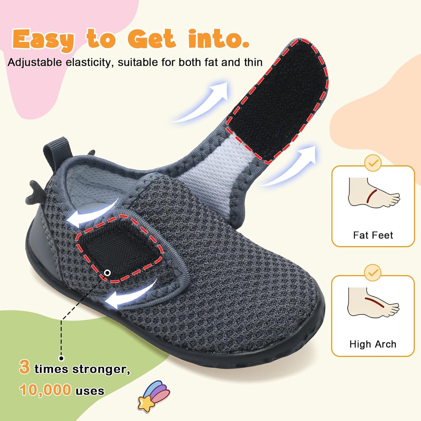FEETCITY Baby Walking Shoes Barefoot Baby Shoes Infant Sneakers Newborn Crib Shoe Lightweight Flexible Slip On Shoe