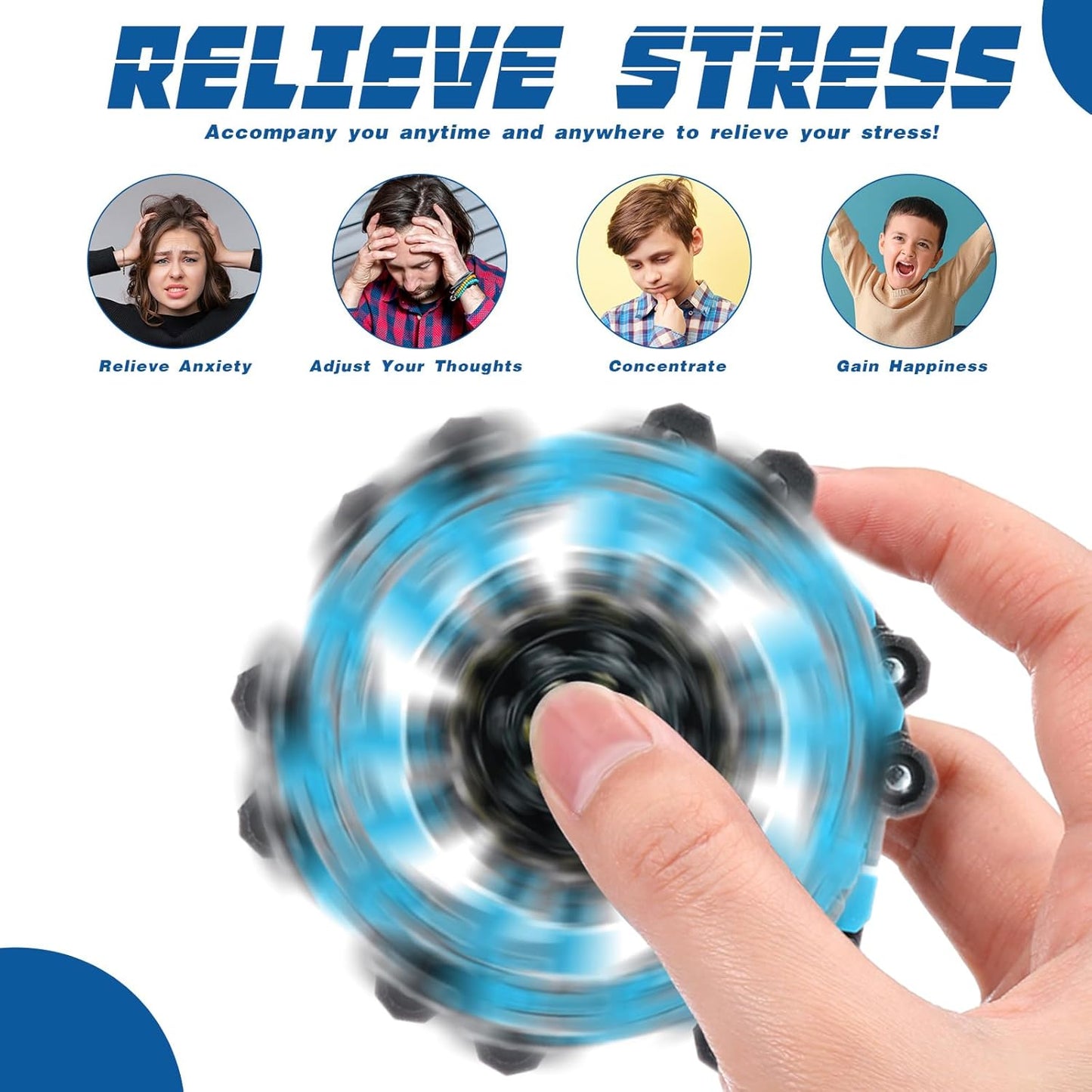 6 Pcs Transformable Fidget Spinners Bulk Robot Sensory Fidget Toys Stress Relief Spinner DIY Deformation Mechanical Gyro Toys Easter Party Favors for ADHD Autism Kids Adults