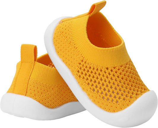 Baby Walking Shoes Toddler Girl Boy Soft Sole Breathable Mesh Slip on Summer Wide Shoes Infant Flexible Lightweight Non-Slip Safer Causal Tennis Shoes Toddler First Walkers Shoes Rubber Soles Outdoor