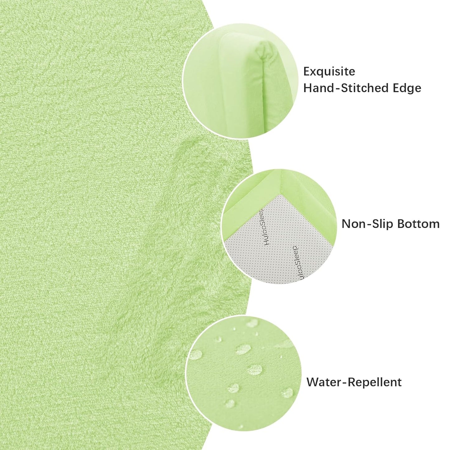 Play Mat for Babies Toddlers,1.3" Thick Elasti-Foam Anti-Fall Cushion Mat for Kids Room,28×72 Bedroom Bedside Rugs,Water-Repellent Soft Coral Velvet(Light Green)