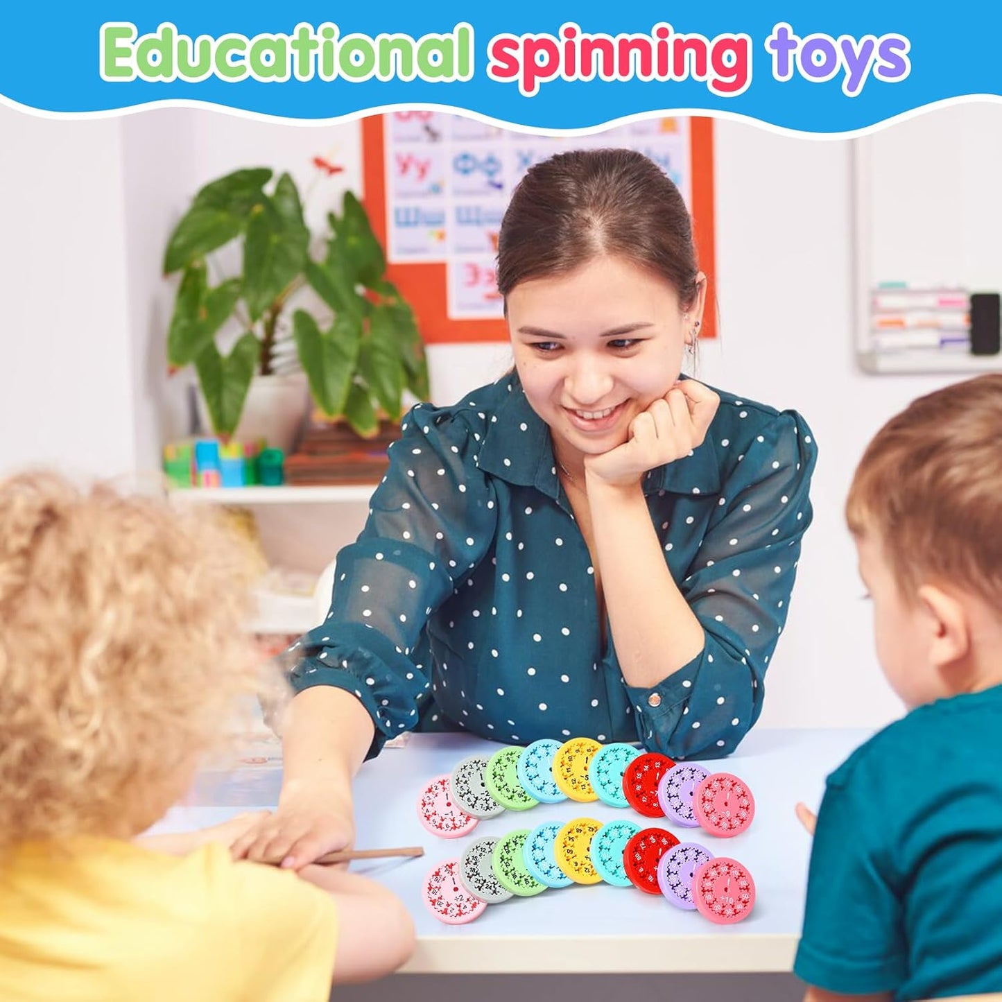 Math Fidget Spinners Addition, Math Fidget Toy for Kids, Math Facts Fidget Spinners, Educational Learning Numbers Add Subtract Fidget Spinner Toys for Kids, Math Game for Home School Classroom Prizes