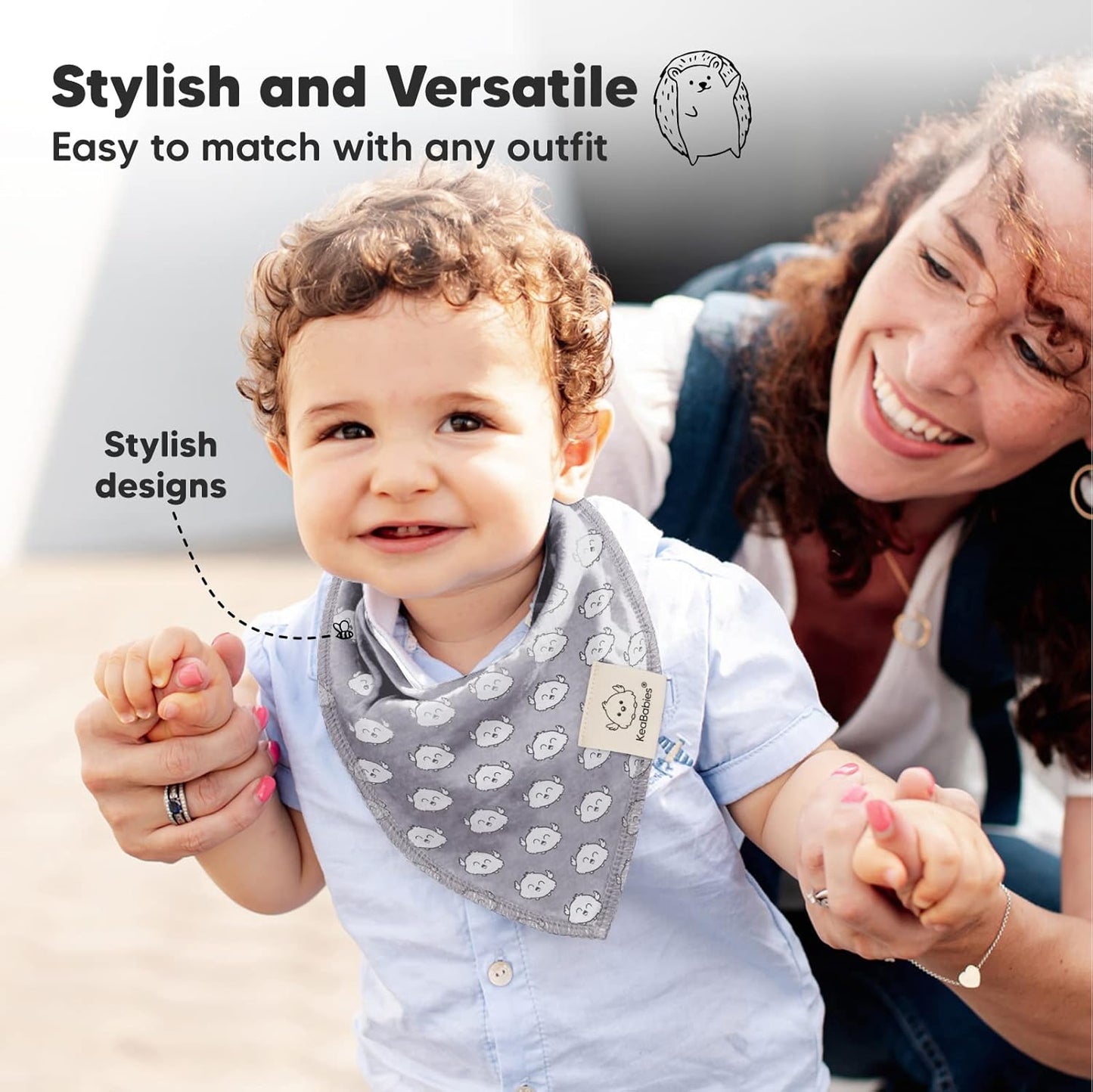 10-Pack Organic Baby Bandana Bibs for Girls - Super Absorbent Triangle Baby Bibs for Drooling and Teething Infant, 100% Cotton Extra Soft for Newborn, Infant 0-36 Months (MONOS)