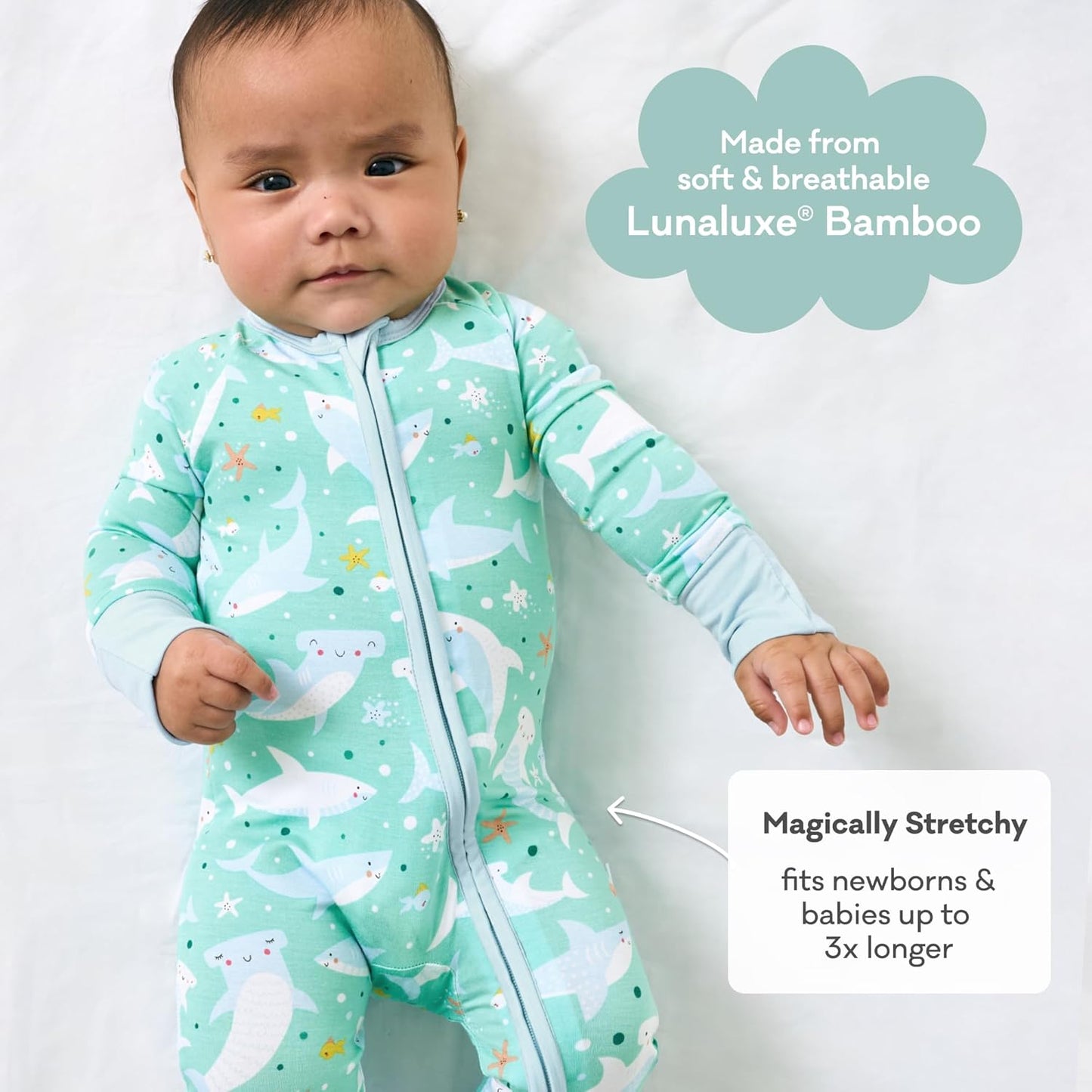 Little Sleepies Pajamas for Baby Boys & Girls, Viscose from Bamboo Baby Pajamas, Preemie & Newborn Sleepers, 2-Way Zipper PJs