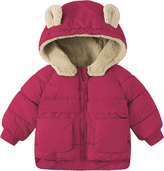 TUONROAD Baby Girls Coats for 6 Months-5 Years Toddlers Boy Winter Jacket Warm Bear Hooded Outdoor Coats Size 5