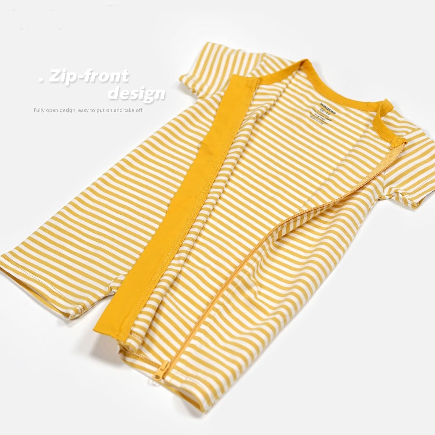 Teach Leanbh Baby Boys or Girls 2 Pack Pajamas Cotton Short Sleeve Zipper Romper Jumpsuits Sleep and Play 3-24 Months …