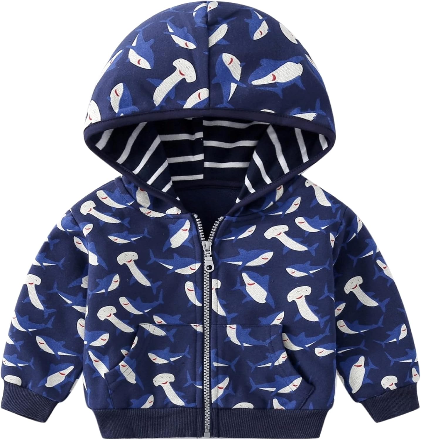 Toddler Boys Full Zip Dinosaur Hoodies Comfortable Sweatshirt