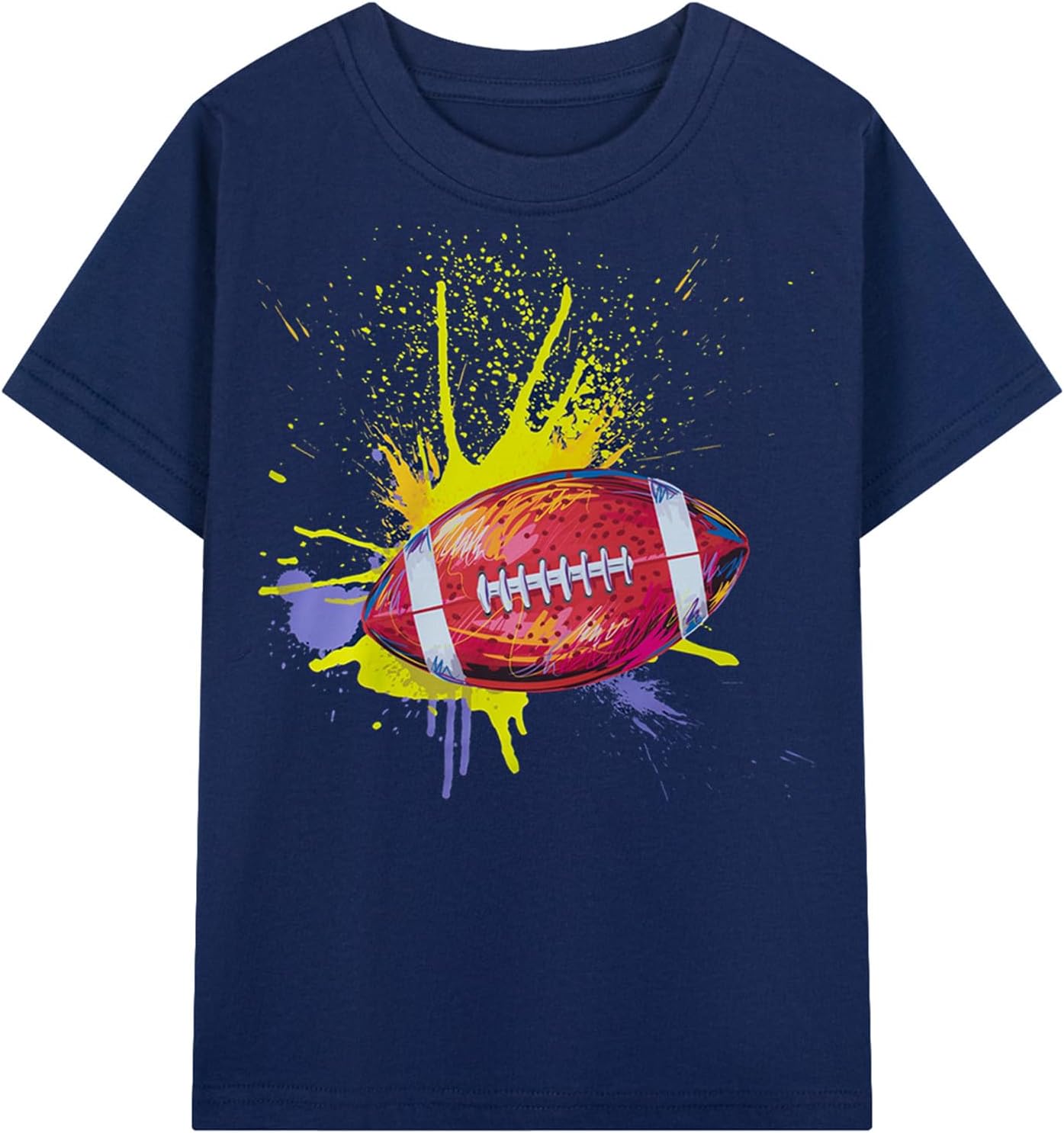 HILEELANG Kids Boy Basic Plain Cotton T-Shirts Short Sleeve Crew Neck Summer Tees 4packs 6-12 Years