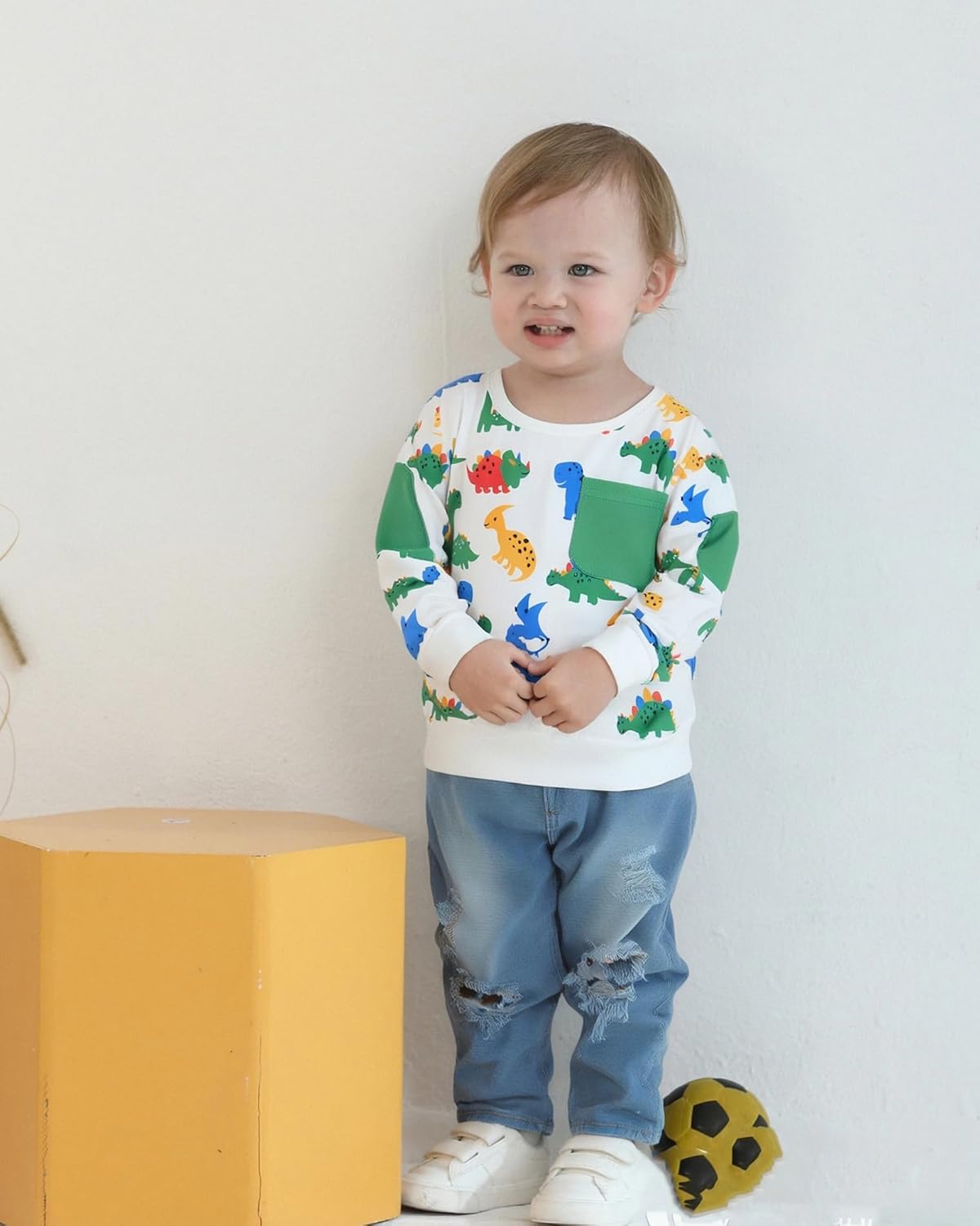 Toddler Baby Boy Outfits Fall Winter Clothes Color Block Long Sleeve Sweatshirt Tops + Jogger Pants Set 2PCS