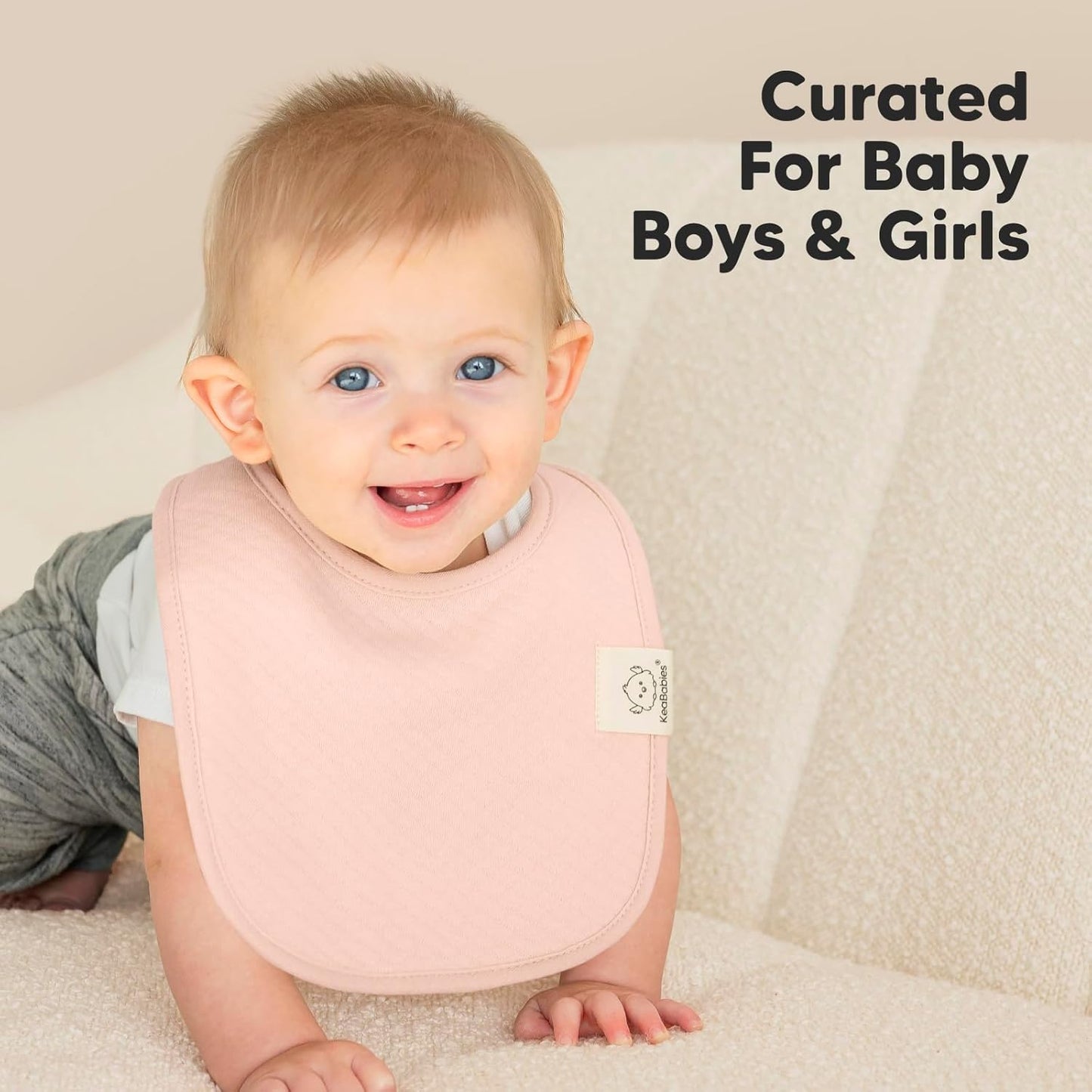 8-Pack Organic Baby Bibs for Girls, Boys - Quilted Cotton Cloth Baby Drool Bibs for Drooling and Teething Toddler, Newborn, Infant, Soft & Super Absorbent (Dawn)